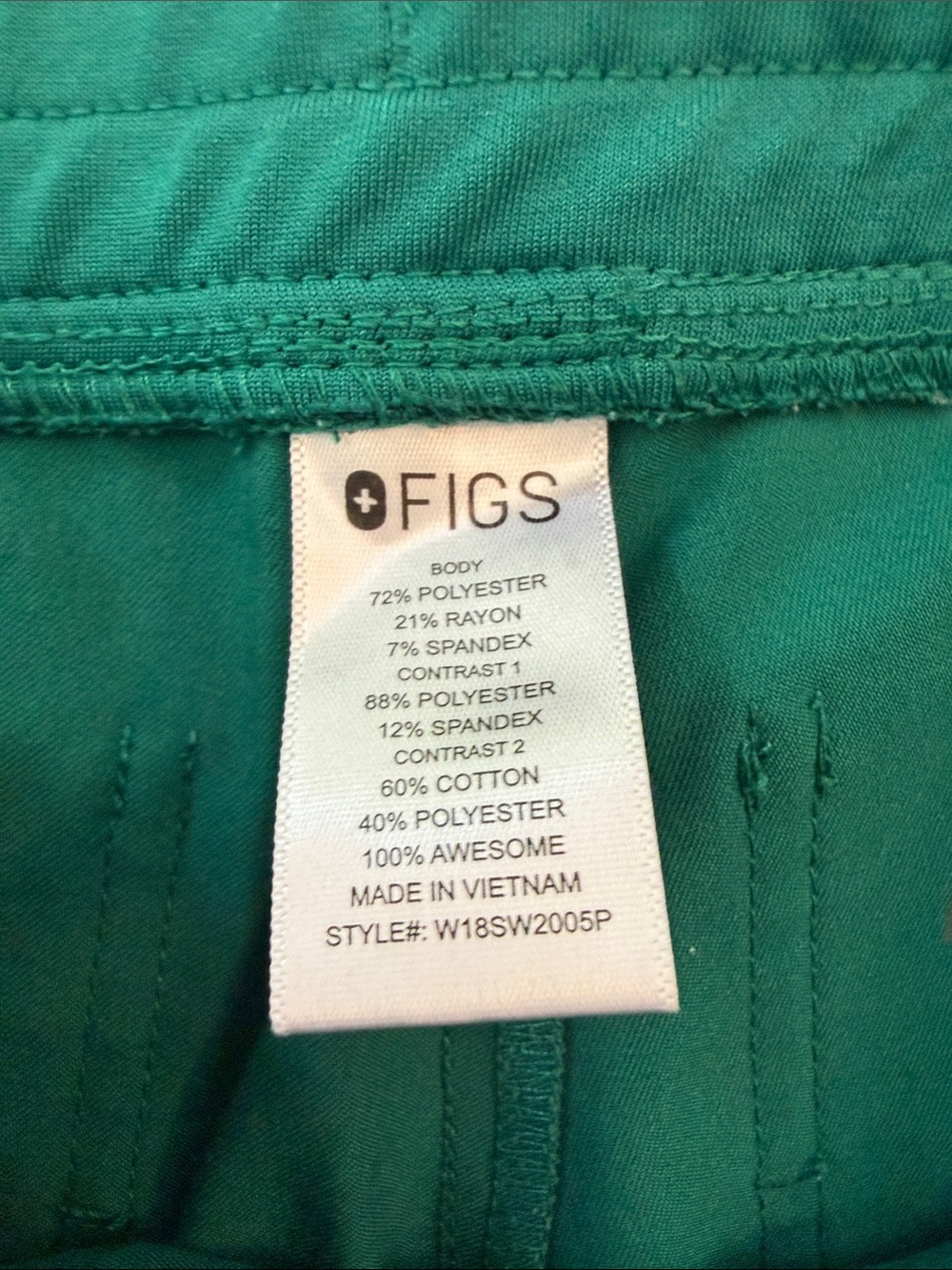 FIGS green XS scrubs set nursing medical uniform shirt pants - Picture 8 of 10